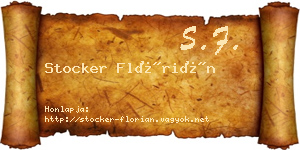 Stocker Flórián névjegykártya